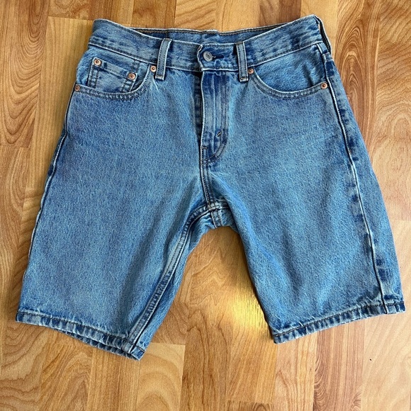 EUC Levi's 405 Blue Denim Men Shorts sz 27 Nice Leather Label No Flaws - Picture 2 of 10